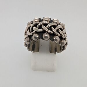 Vintage Style Intricate Unisex Sterling Silver Ring